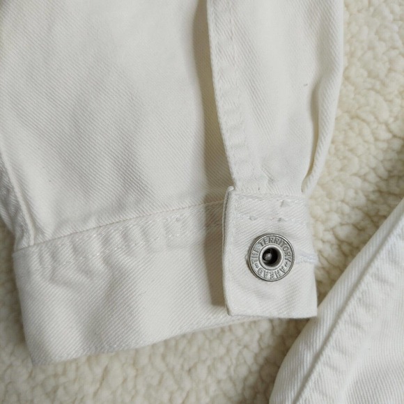 Territory Ahead Womens Denim Jacket XL Plus White 90s Vintage Jeans Hong Kong - Picture 3 of 9